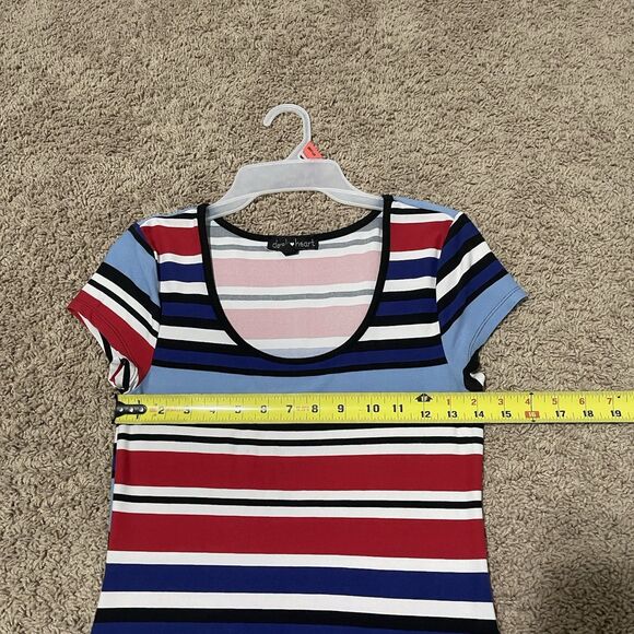 Derek Heart Dress Womens Medium Multicolor Striped Maxi Boho Summer Casual - Picture 6 of 7